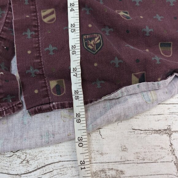 Ducks Unlimited Button-Down Shirt Burgundy Crest Pattern Cotton – Men’s M - Picture 6 of 7